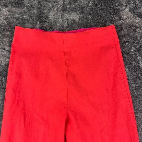 Gretchen Scott Pull On Pant Gripe Less Women's M 27X27 Ankle Slit Red Stretch - Picture 2 of 12